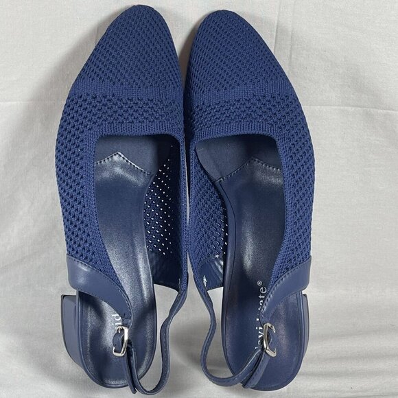 David‎ Tate Women's Navy Blue Galen Slingback Almond Toe Pump Shoe Size 10-NEW - Picture 7 of 10
